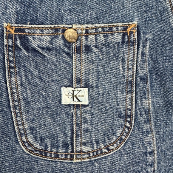 Calvin Klein Engine Jacket Denim Barn Chore Coat 90s NWT XL Deadstock Rare - Picture 11 of 15